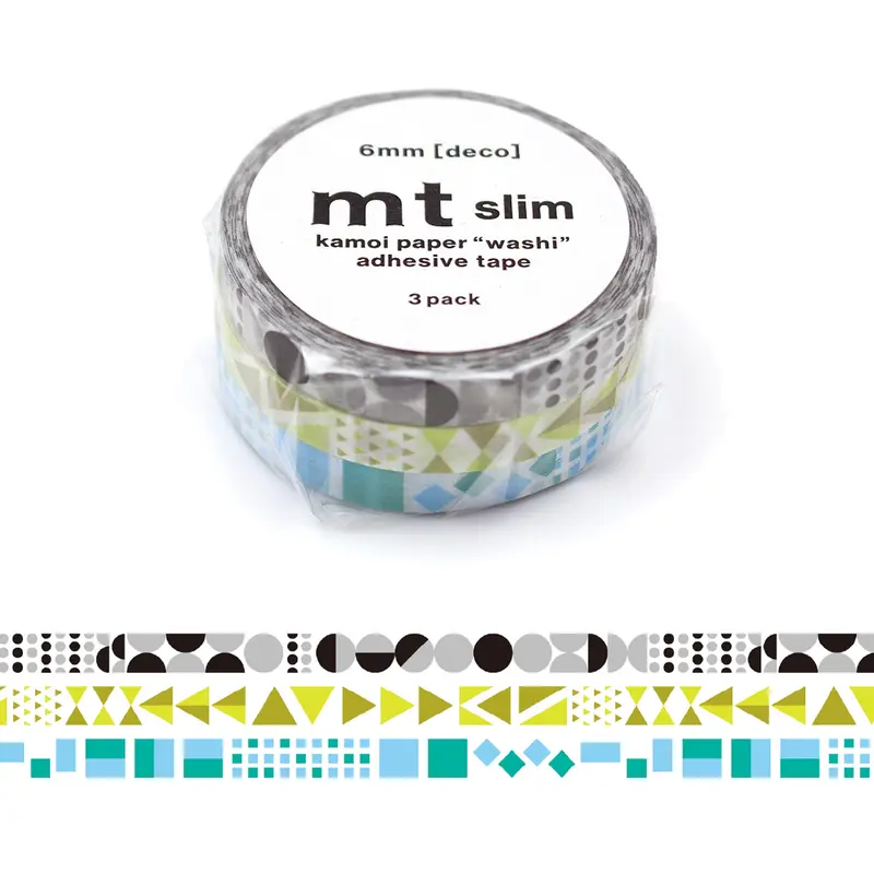 mt slim deco Washi Tape Set of 3 - Geometric [6mm]