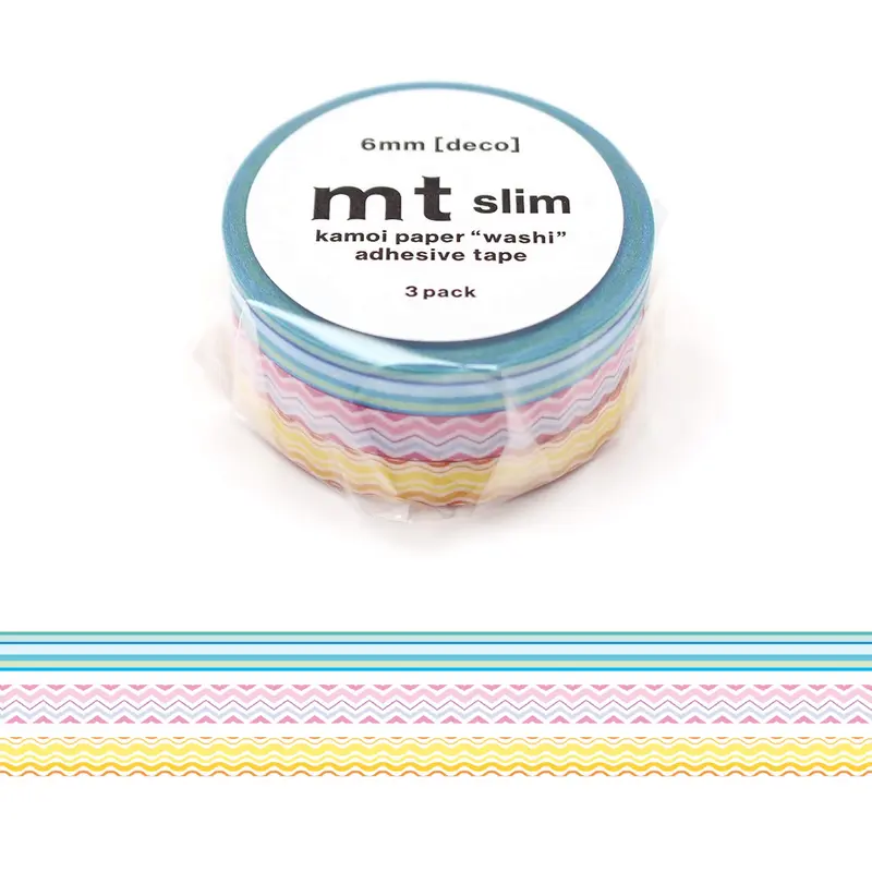 mt slim deco Washi Tape Set of 3 - Line [6mm]