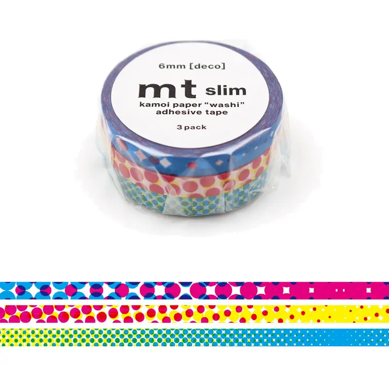 mt slim deco Washi Tape Set of 3 - Moiré [6mm]