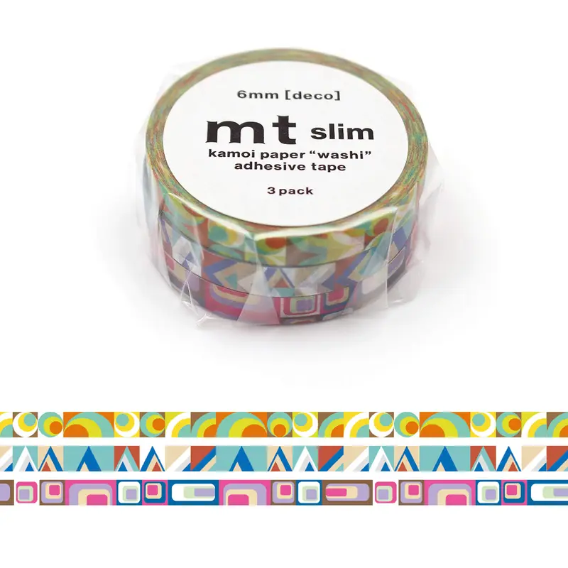 mt slim deco Washi Tape Set of 3 - Retro [6mm]