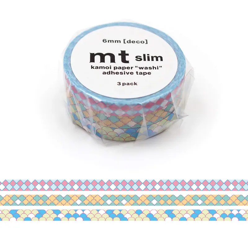 mt slim deco Washi Tape Set of 3 - Tile [6mm]
