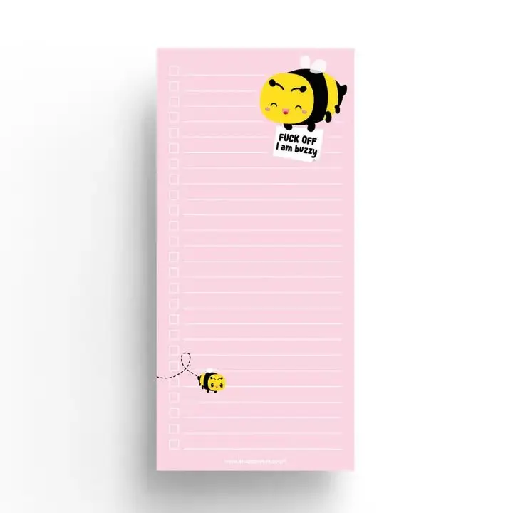 Notepad To Do List - Bee Fuck Off I Am Buzzy