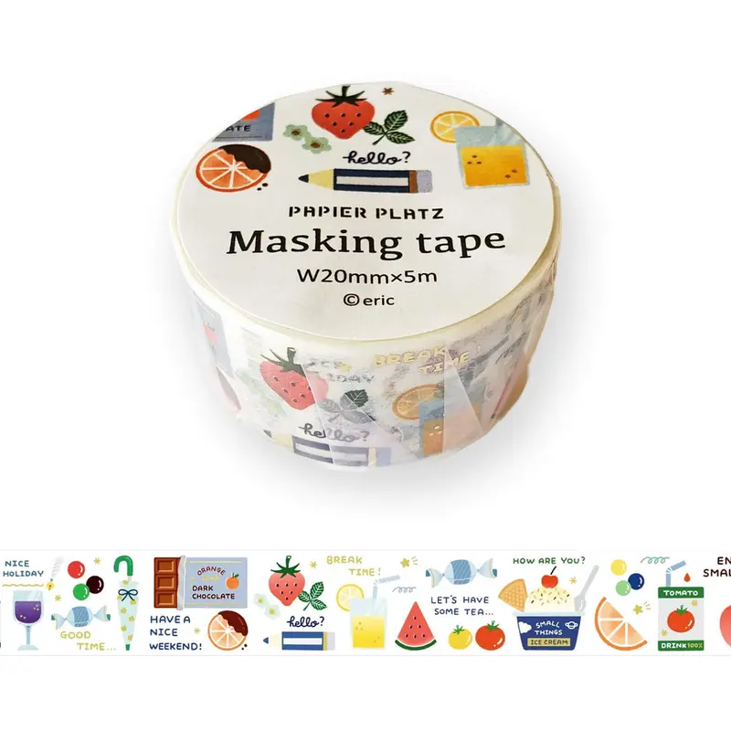 Papier Platz × Eric Gold Foil Washi Tape - Fruit