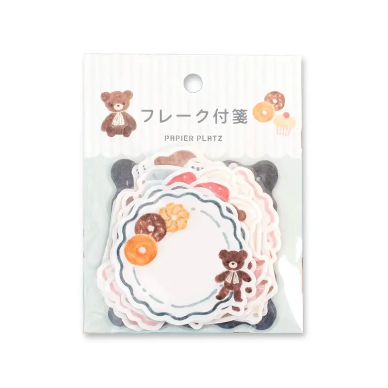 Papier Platz × Nakauchi Waka Flake Sticky Notes - Bear & Sweets