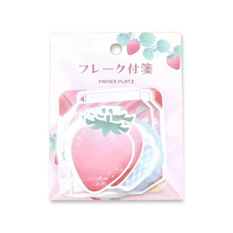 Papier Platz × Natsunoka Flake Sticky Notes - Strawberry