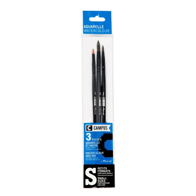 Penselset Campus - Syntet - 3 Watercolour brushes S