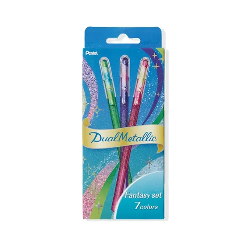 Pentel Dual Metallic Gel Pen Fantasy 7-Color Set