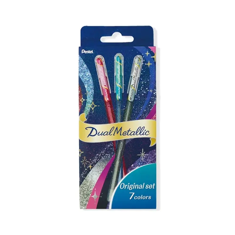 Pentel Dual Metallic Gel Pen Original 7-Color Set