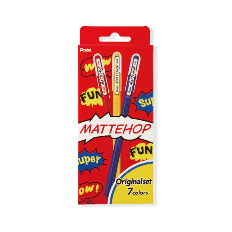 Pentel Mattehop Gel Roller Pen Original 7-Color Set
