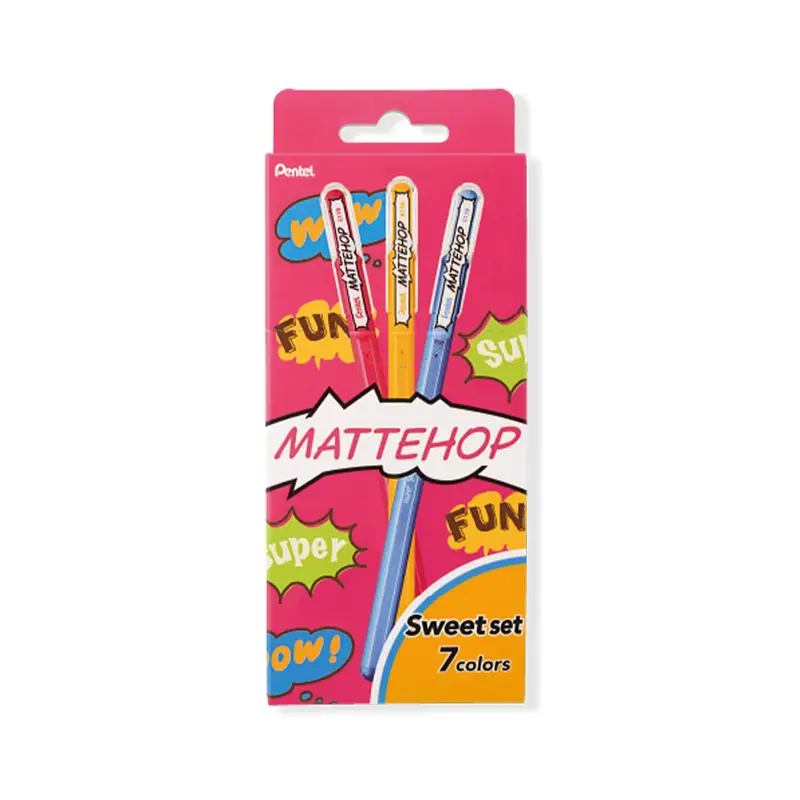 Pentel Mattehop Gel Roller Pen Sweet 7-Color Set