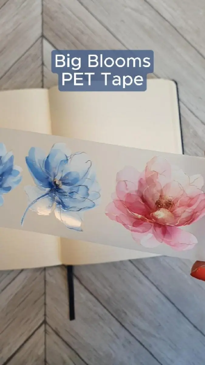 Pet Tape - MIC - Big Blooms Glossy & Embossed 60 mm