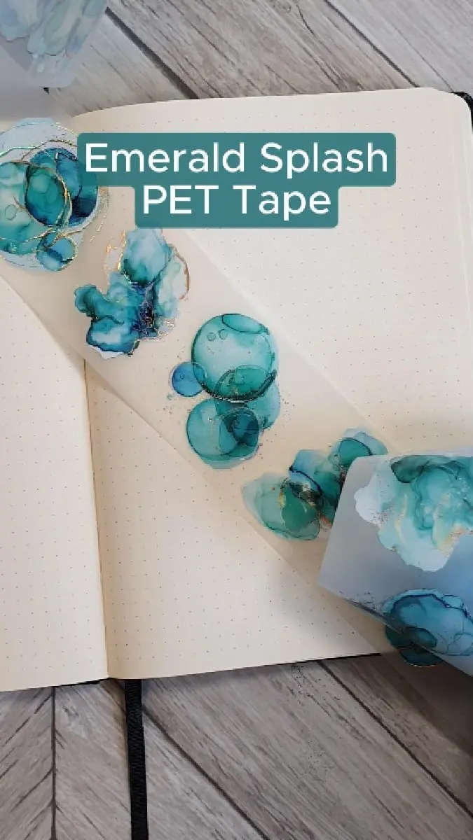 Pet Tape - MIC - Emerald Splash Foiled & Embossed 60 mm