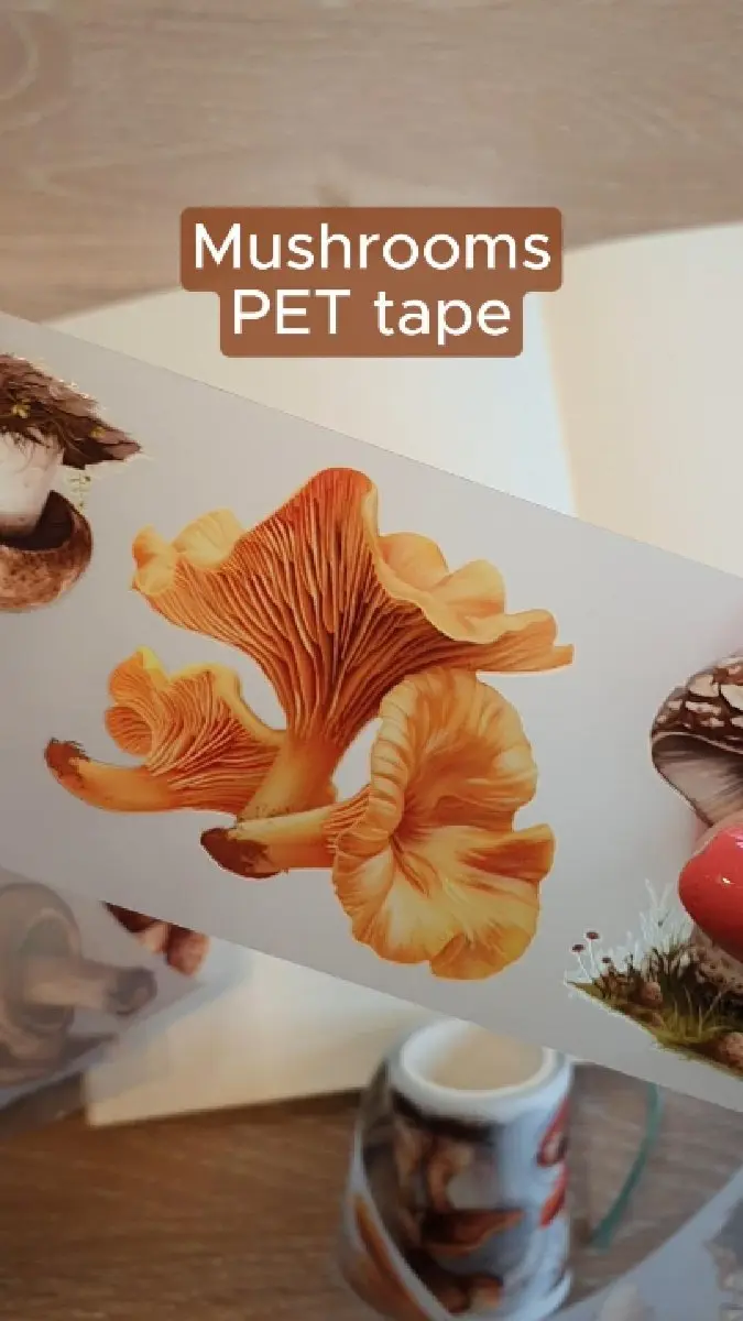 Pet Tape - MIC - Mushrooms Glossy & Embossed 60 mm