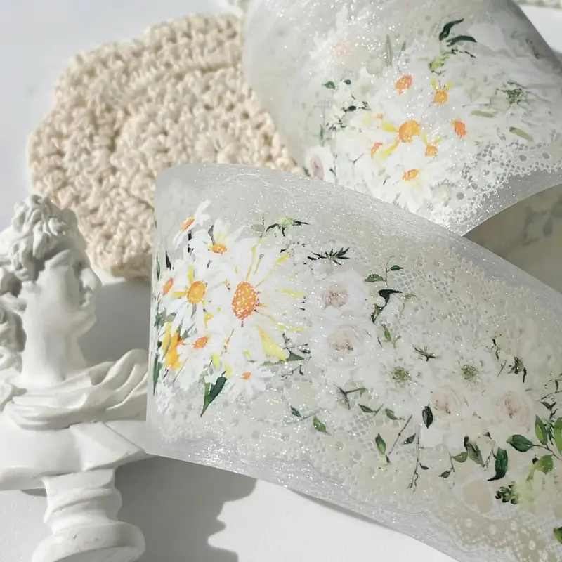PET Tape Petals en Blanc - 55 mm