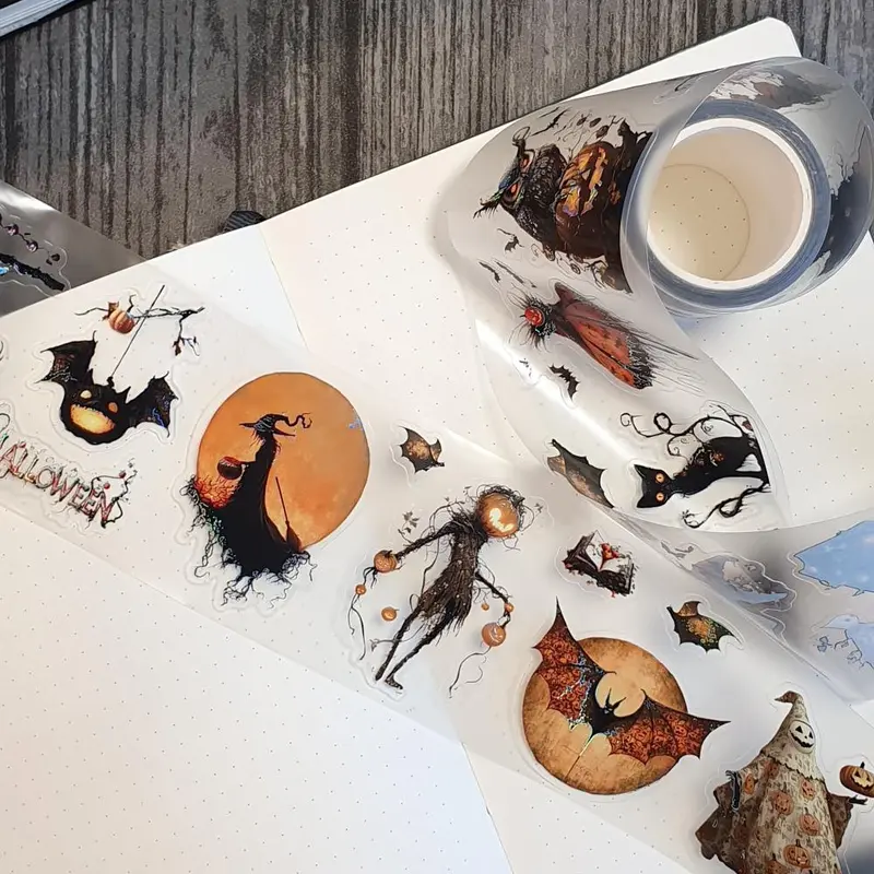 Pet Tape Pre-cut - MIC - Trick or Treat 3D Silver Foiled 70 mm
