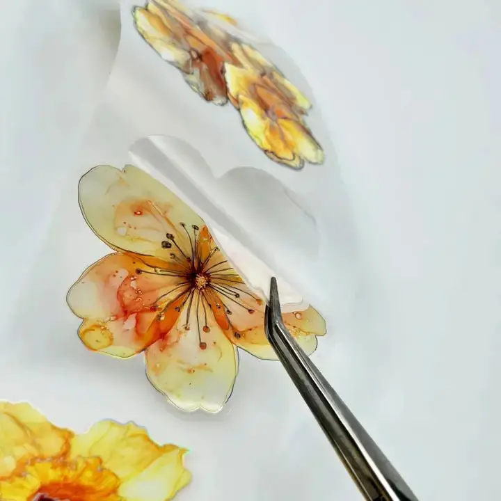 Pet Tape Pre-cut - MIC - Yellow Flowers 3D Foiled 70 mm