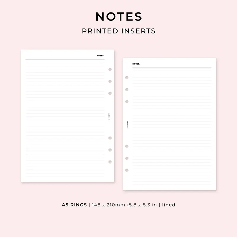 PI001 - Notes - Printed inserts