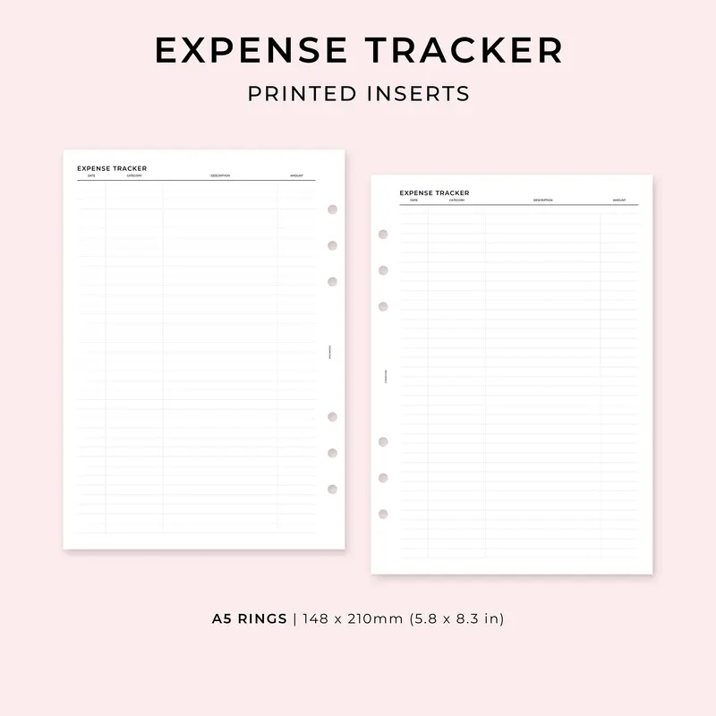 PI003 - Expense Tracker - Printed inserts