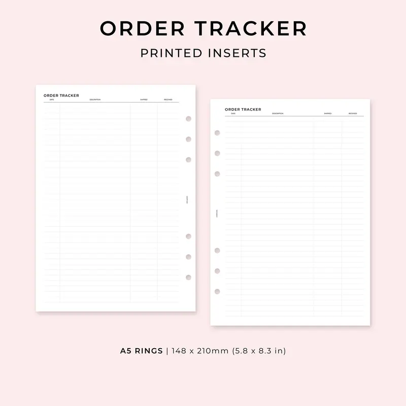 PI004 - Order Tracker - Printed inserts