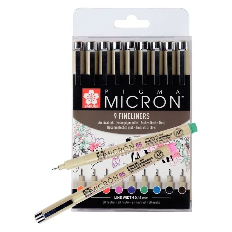 Pigma micron Fineliner 05 9 färger