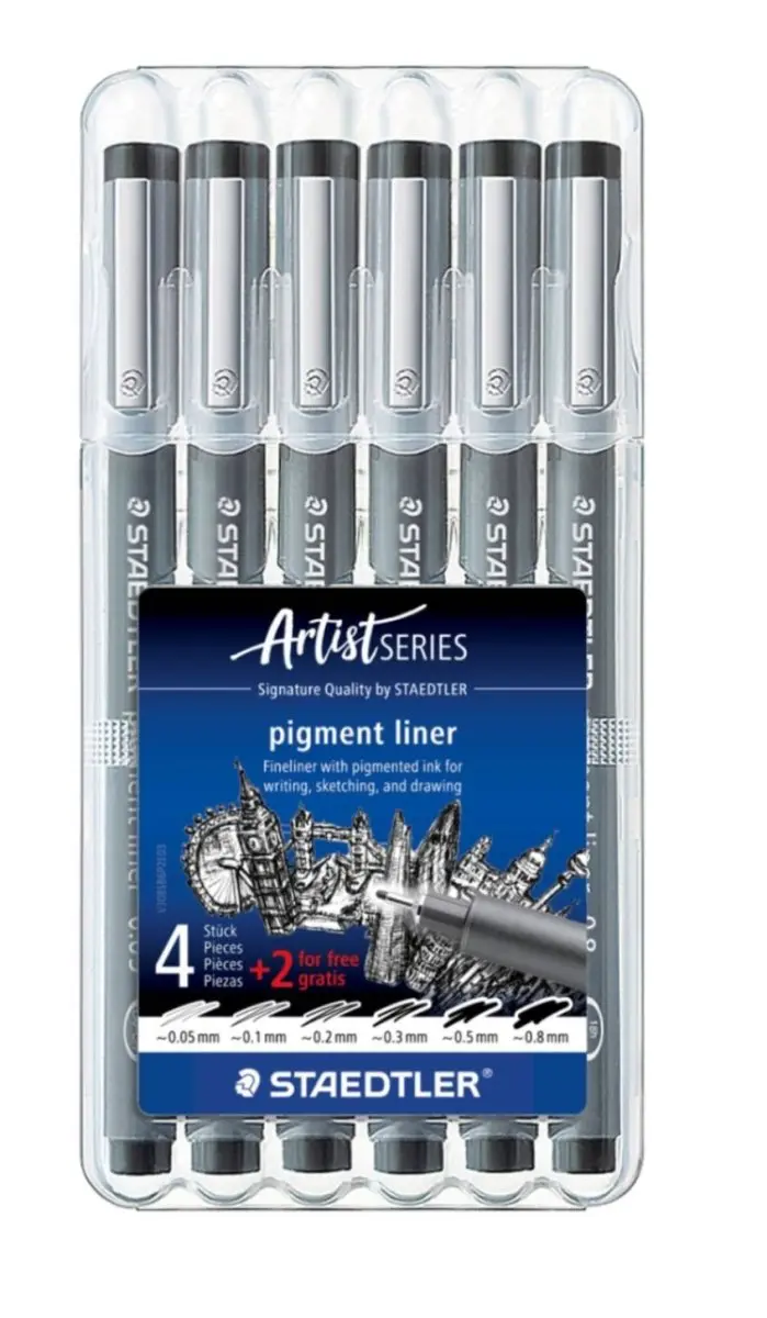 Pigment liner Fineliner 6-pack
