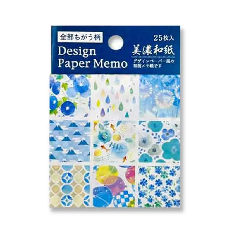 Pine Book Design Paper Memo - Ruri / Mino Washi