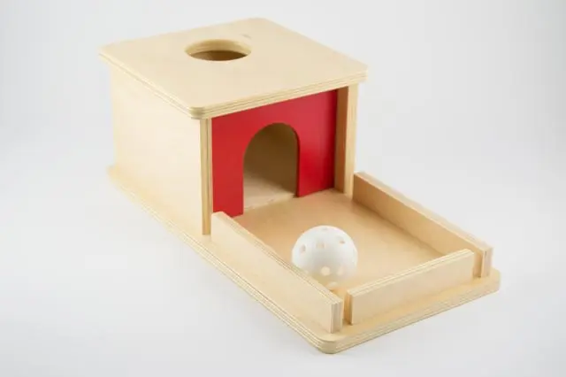 Plocka-i-låda med bricka och boll