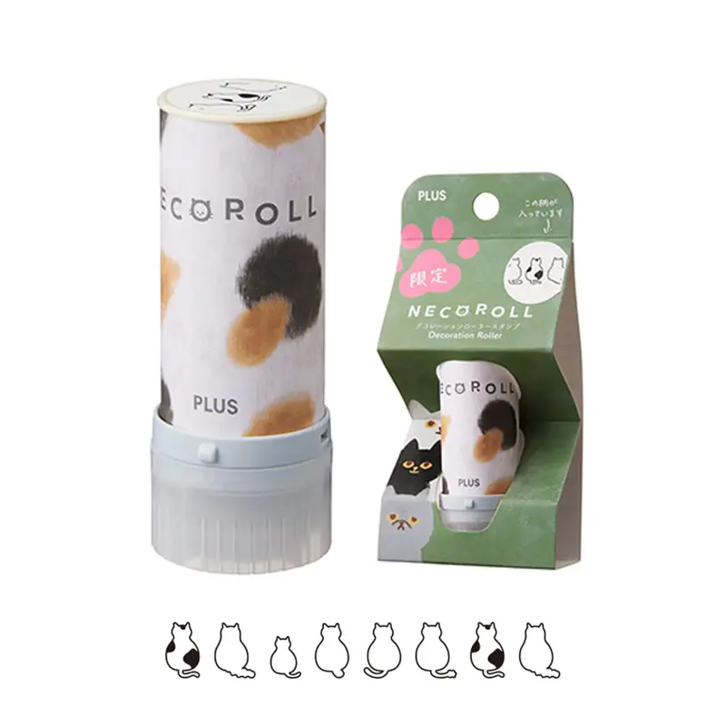 PLUS Deco Roll Stamp Limited - Neko Roll - Back View / Black