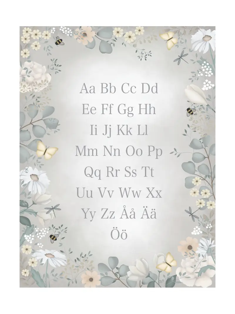 Poster Alfabet Blomster
