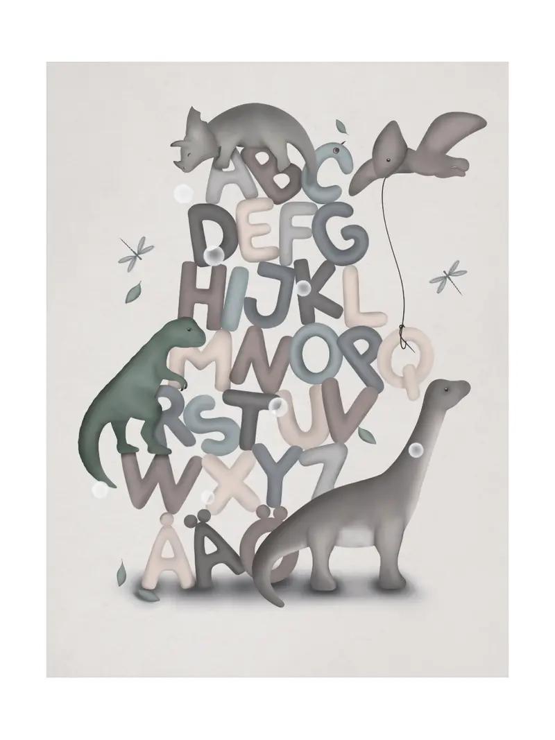 Poster Alfabet Dinosaurier