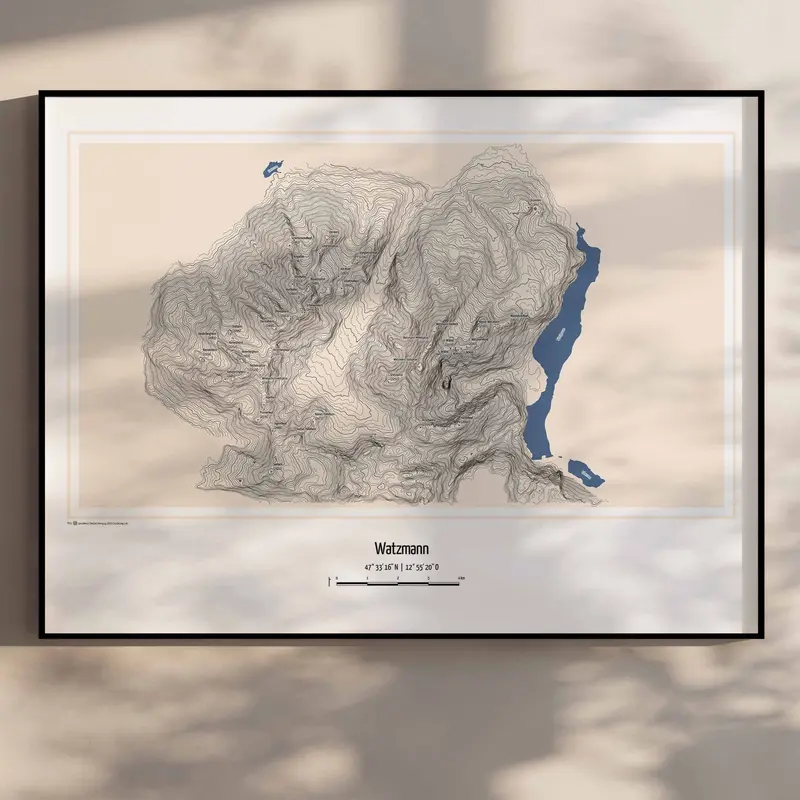 Poster Watzmann Karte Topografie