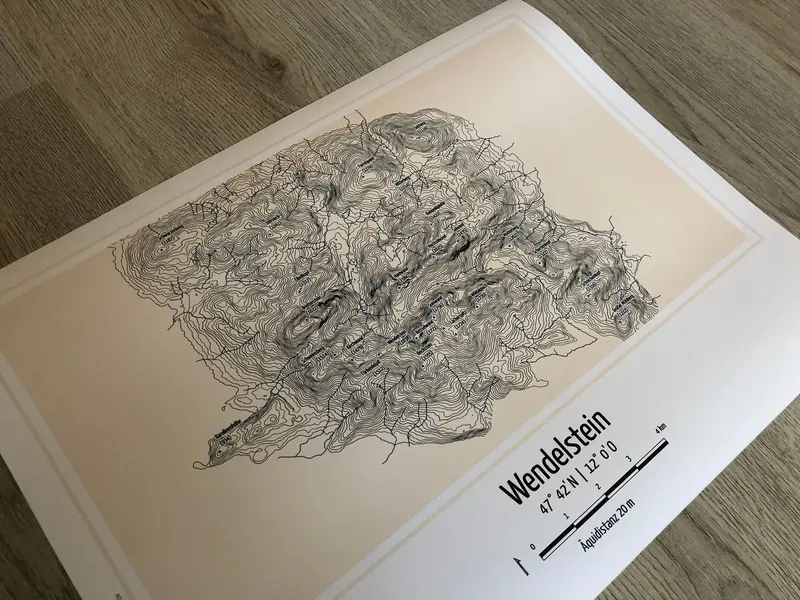 Poster Wendelstein Landkarte Topographie