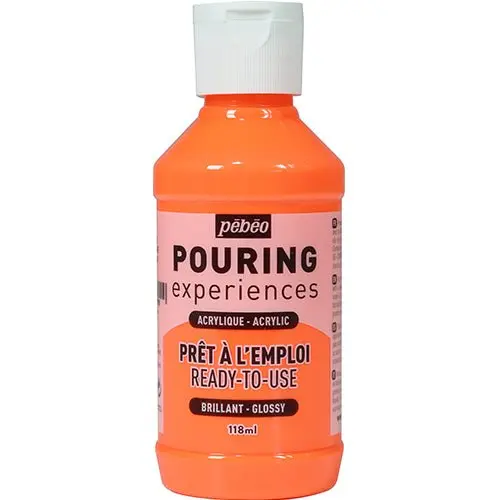 Pouringfärg Pebeo Experiences - 118 ml Glossy - Fluorescent Orange