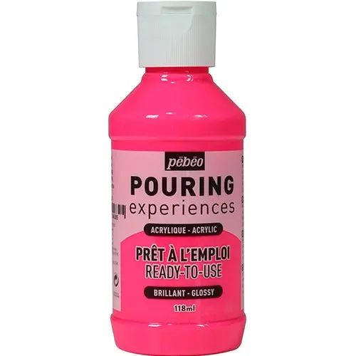 Pouringfärg Pebeo Experiences - 118 ml Glossy - Fluorescent Pink