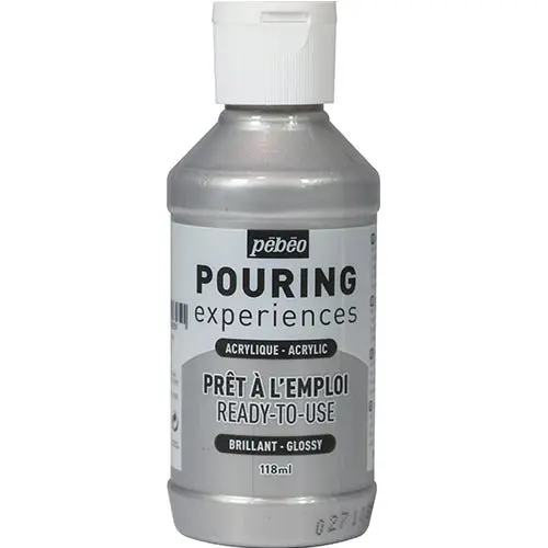 Pouringfärg Pebeo Experiences - 118 ml Glossy - Silver
