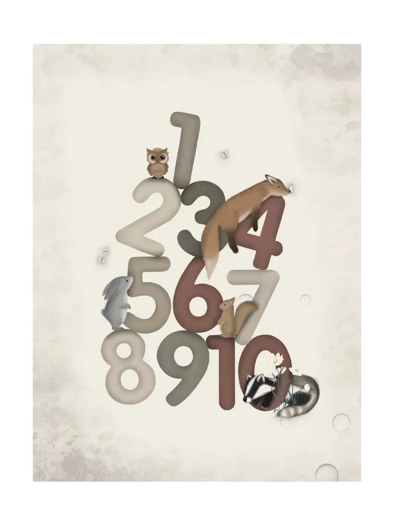 Räkna Med Djuren Poster