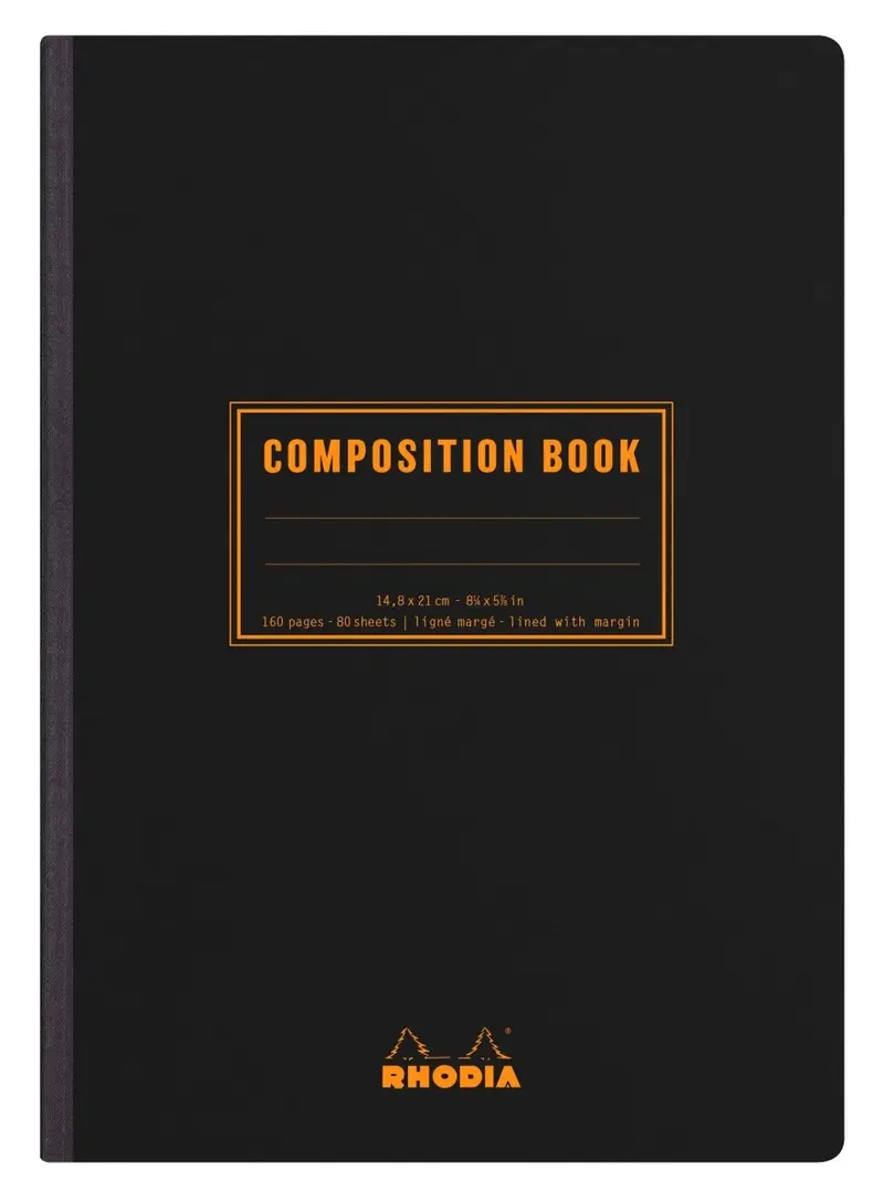Rhodia Skrivhäfte - Composition book - A5 Svart - Linjerad
