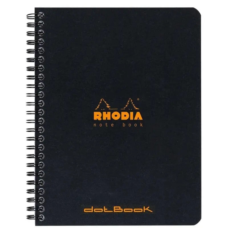 Rhodia Spiralblock A5+ Dotted Långsida Svart