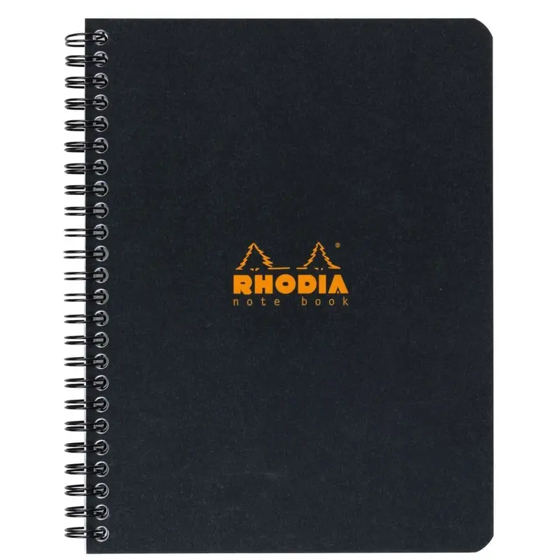 Rhodia Spiralblock A5+ Linjerat Långsida Svart
