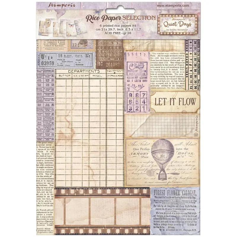 Rice Paper A4 - Quiet Days - 6-pack