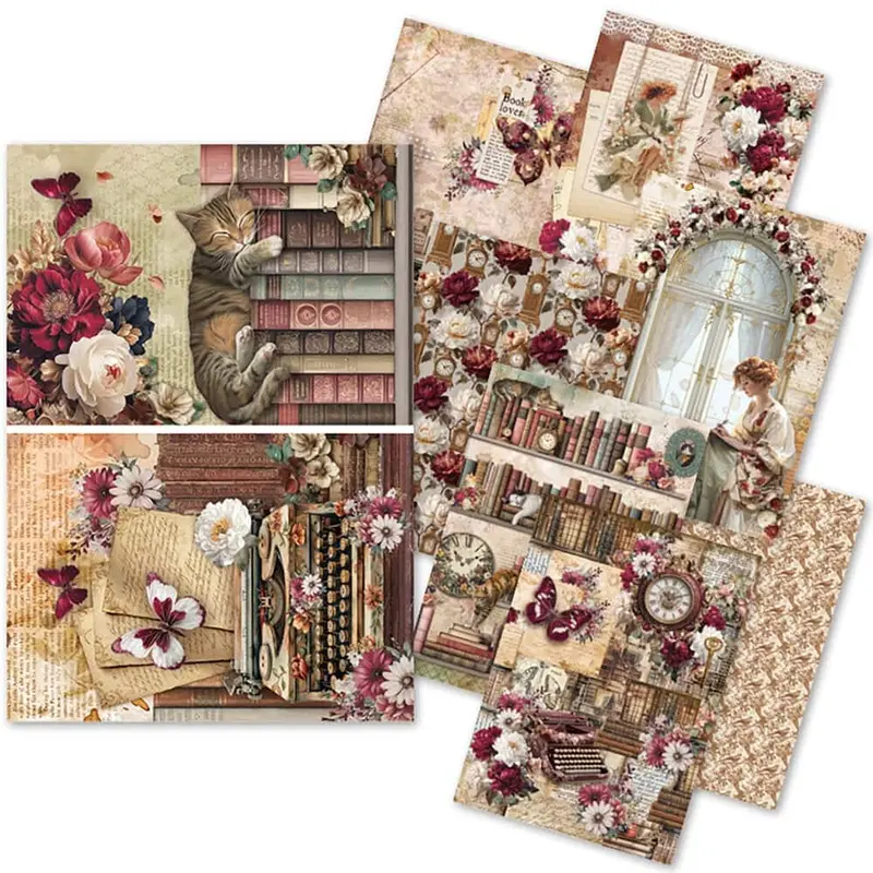 Rice Paper Art set - A5 - 8-pack - Book Lovers