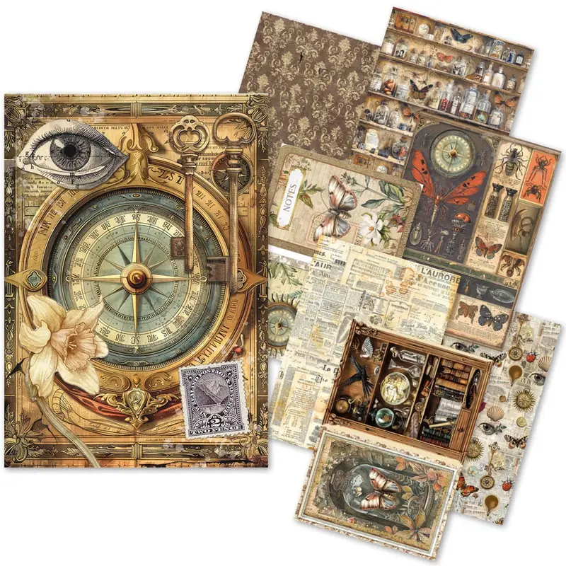 Rice Paper Art set - A5 - 8-pack - Cabinet of Curiosities