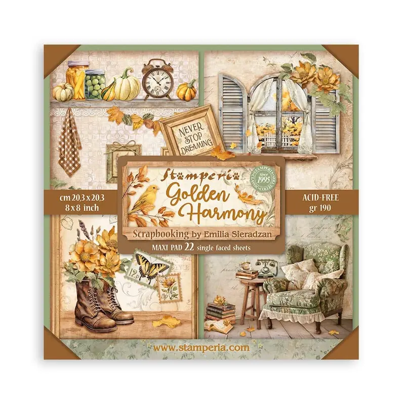 Scrapbookingpapper - Backgrounds - Golden Harmony - Maxi Pad