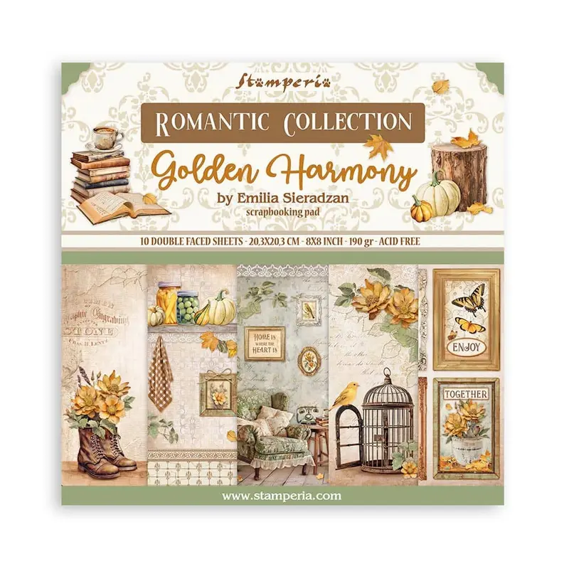 Scrapbookingpapper - Backgrounds - Golden Harmony