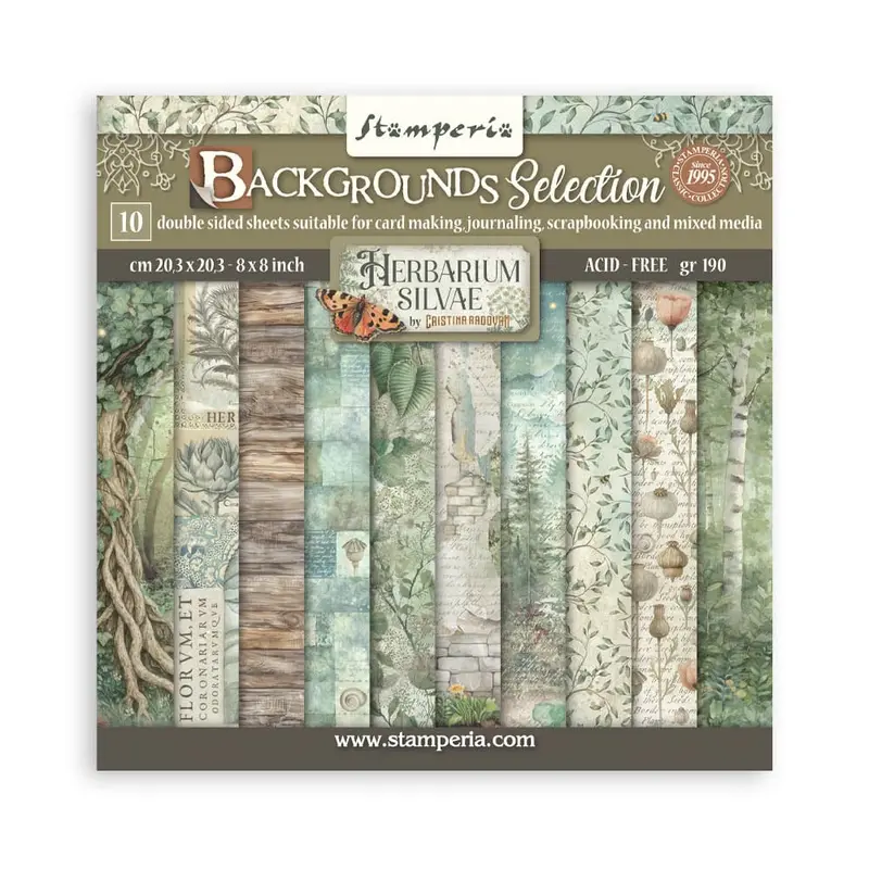 Scrapbookingpapper - Backgrounds - Herbarium Silvae