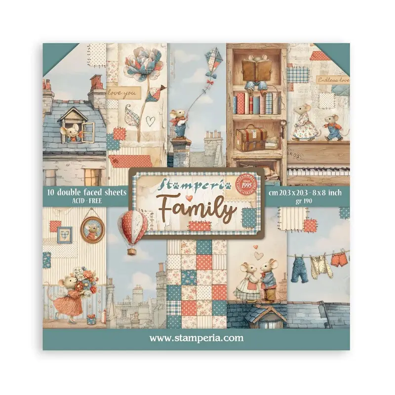 Scrapbookingpapper - Double faced - Family