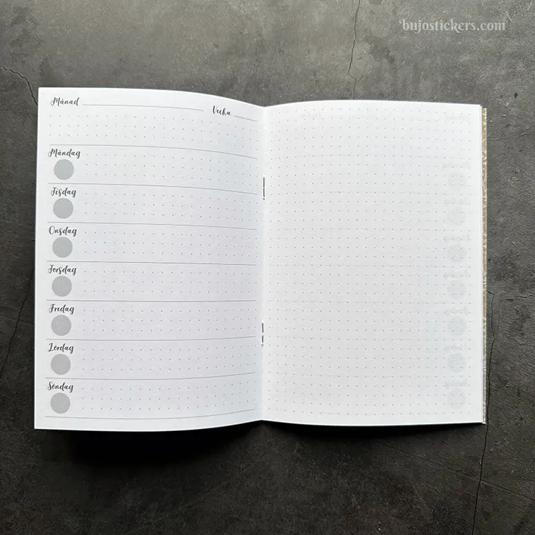 SECONDS – Traveler's Notebook B6 – SWEDISH Svensk Vecka + Anteckningar 🇸🇪