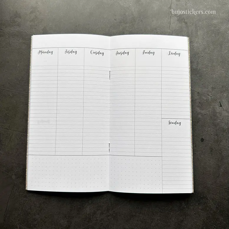 SECONDS – Traveler's Notebook – Regular size • SWEDISH • Svensk vertikal veckokalender 🇸🇪
