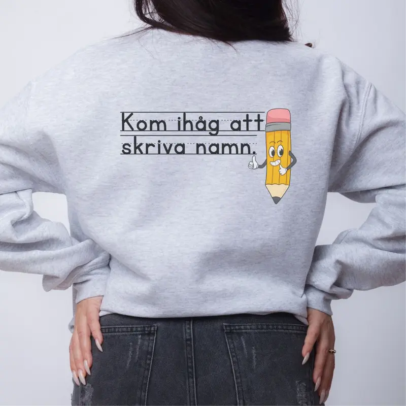 Skriv namn ryggtryck - Collegetröja