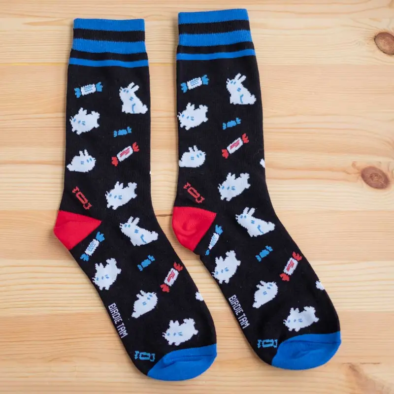 Socks - White rabbits & Candy